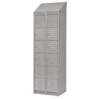 Lockers, 6 -tier, Bank of 2, 24" x 18" x 82", Steel, Grey, Knocked Down Seaboard Timber Mart