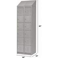 Lockers, 6 -tier, Bank of 2, 24" x 18" x 82", Steel, Grey, Knocked Down Seaboard Timber Mart