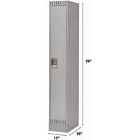 Lockers, 12" x 18" x 76", Steel, Grey, Knocked Down Seaboard Timber Mart