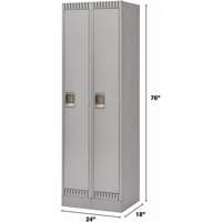 Lockers, Bank of 2, 24" x 18" x 76", Steel, Grey, Knocked Down Seaboard Timber Mart