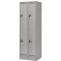 Lockers, 2 -tier, Bank of 2, 24" x 18" x 76", Steel, Grey, Knocked Down Seaboard Timber Mart