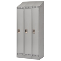 Lockers, Bank of 3, 36" x 18" x 86", Steel, Grey, Knocked Down Seaboard Timber Mart