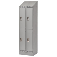 Lockers, 2 -tier, Bank of 2, 24" x 18" x 86", Steel, Grey, Knocked Down Seaboard Timber Mart