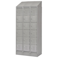 Lockers, 6 -tier, Bank of 3, 36" x 18" x 86", Steel, Grey, Knocked Down Seaboard Timber Mart