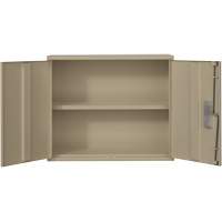Wall Mounted Cabinet, Steel, 2 Shelves, 30" H x 36" W x 12" D, Beige Seaboard Timber Mart