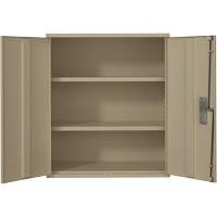 Lo-Boy Storage Cabinet, Steel, 2 Shelves, 40" H x 36" W x 18" D, Beige Seaboard Timber Mart