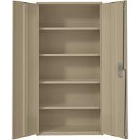 Hi-Boy Storage Cabinet, Steel, 4 Shelves, 72" H x 36" W x 18" D, Beige Seaboard Timber Mart