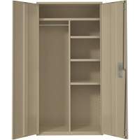 Combination Storage Cabinet, Steel, 6 Shelves, 72" H x 36" W x 18" D, Beige Seaboard Timber Mart