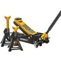 Magic Lift Service Jack & Jack Stands Combo Set, 3 Ton(s)/2.5 Ton(s) Capacity, 3-7/20" Lowered, 19-3/10" Raised, Manual Hydraulic Seaboard Timber Mart