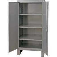 Extra Heavy-Duty Cabinet, Steel, 3 Shelves, 66" H x 36" W x 24" D, Grey Seaboard Timber Mart