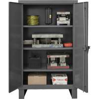 Extra Heavy-Duty Cabinet, Steel, 3 Shelves, 66" H x 60" W x 24" D, Grey Seaboard Timber Mart