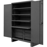 Extra Heavy-Duty Slide-Out Shelf Cabinet, Steel, 4 Shelves, 78" H x 48" W x 24" D, Grey Seaboard Timber Mart