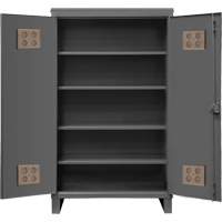 Heavy-Duty Outdoor Cabinet, Steel, 4 Shelves, 78" H x 48" W x 24" D, Grey Seaboard Timber Mart