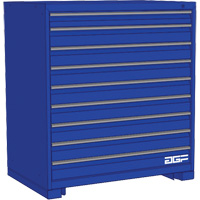 Modular Drawer Cabinet, 9 Drawers, 60" W x 28" D x 40" H, Blue Seaboard Timber Mart
