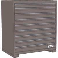 Modular Drawer Cabinet, 9 Drawers, 24" W x 24" D x 40" H, Grey Seaboard Timber Mart