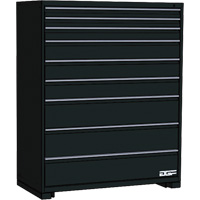 Modular Drawer Cabinet, 9 Drawers, 60" W x 24" D x 60" H, Black Seaboard Timber Mart