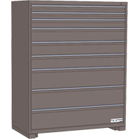 Modular Drawer Cabinet, 9 Drawers, 60" W x 28" D x 60" H, Grey Seaboard Timber Mart