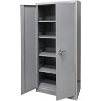 Storage Cabinet, Steel, 4 Shelves, 66" H x 30" W x 15" D, Grey Seaboard Timber Mart