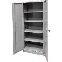 Storage Cabinet, Steel, 4 Shelves, 66" H x 30" W x 15" D, Grey Seaboard Timber Mart