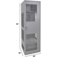 Casier pour &eacute;quipement avec porte, Acier, 24" la x 18" p x 72" h, Gris Seaboard Timber Mart