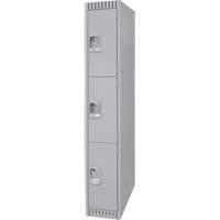 Lockers, 3 -tier, 12" x 18" x 72", Steel, Grey, Knocked Down Seaboard Timber Mart