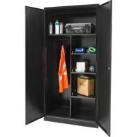Armoire de rangement combin&eacute;e, 36" la x 18" p x 72" h, Noir Seaboard Timber Mart