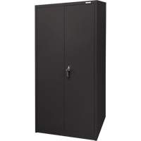 Armoire d'entreposage, Acier, 4 Tablettes, 66" h x 30" la x 15" P, Noir Seaboard Timber Mart