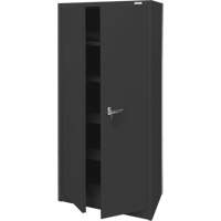 Armoire d'entreposage, Acier, 4 Tablettes, 66" h x 30" la x 15" P, Noir Seaboard Timber Mart