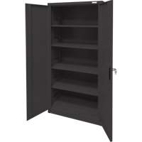 Armoire d'entreposage, Acier, 4 Tablettes, 78" h x 36" la x 24" P, Noir Seaboard Timber Mart