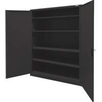 Storage Cabinet, Steel, 4 Shelves, 78" H x 48" W x 24" D, Black Seaboard Timber Mart