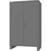 Armoire avec portes encastr&eacute;es en panneau perfor&eacute;, Acier, 4 Tablettes, 78" h x 48" la x 30" P, Gris Seaboard Timber Mart