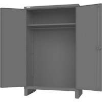 Armoire avec barre de suspension et portes encastr&eacute;es standards, Acier, 78" h x 48" la x 24" P, Gris Seaboard Timber Mart