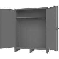 Armoire avec barre de suspension et portes encastr&eacute;es standards, Acier, 78" h x 60" la x 24" P, Gris Seaboard Timber Mart