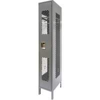 Casiers ventil&eacute;s, 12" x 18" x 78", Acier, Gris, D&eacute;mont&eacute;, Perfor&eacute; Seaboard Timber Mart
