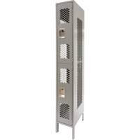 Casiers ventil&eacute;s, 2 niveaux, 12" x 18" x 78", Acier, Gris, D&eacute;mont&eacute;, Perfor&eacute; Seaboard Timber Mart