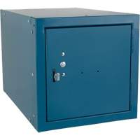 Casier cubique empilable, 12" x 18" x 12", Acier, Bleu, D&eacute;mont&eacute; Seaboard Timber Mart