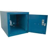 Casier cubique empilable, 12" x 18" x 12", Acier, Bleu, D&eacute;mont&eacute; Seaboard Timber Mart
