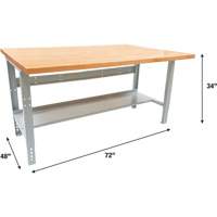 Industrial Modular Workbench, 1000 lbs. Cap., 72" W x 48" D Seaboard Timber Mart