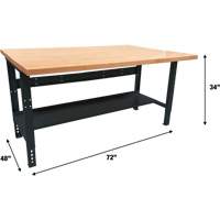 Industrial Modular Workbench, 1000 lbs. Cap., 72" W x 48" D Seaboard Timber Mart