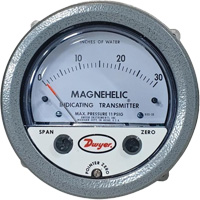 Manom&egrave;tre diff&eacute;rentiel et &eacute;metteur de signalisation de s&eacute;rie 605 Magnehelic,  4", 0 - 30 po en c.e., Fixation sur panneau, Analogique Seaboard Timber Mart