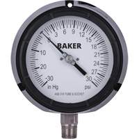 Manom&egrave;tre,  4-1/2", 30"-0-30 psi, Fixation inf&eacute;rieure, Analogique rempli de liquide Seaboard Timber Mart
