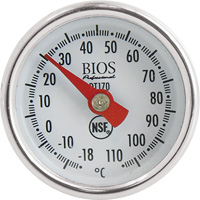 1" Dial Thermometer Celsius Only with Calibration Sleeve, Contact, Analogue, 0.4-230°F (-18-110°C) Seaboard Timber Mart