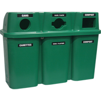 Recycling Containers Bullseye, Curbside, Plastic, 3 x 22 US Gal. Seaboard Timber Mart