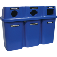 Recycling Containers Bullseye, Curbside, Plastic, 3 x 22 US Gal. Seaboard Timber Mart