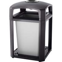 Cendrier et corbeille pour d&eacute;chets de s&eacute;rie Landmark, Plastique, Capacit&eacute; 35 gal. US, Hauteur 40" Seaboard Timber Mart