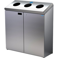 Floor Standing Recycling Station, Bulk, Stainless Steel, 42 gal. Seaboard Timber Mart