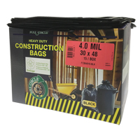 Contractor Liners, Strong, 30" W x 48" L, 4 mils, Black, 124.91 L (33 Gal.) Capacity Seaboard Timber Mart