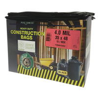 Contractor Liners, Strong, 35" W x 48" L, 4 mils, Black, 166.55 L (44 Gal.) Capacity Seaboard Timber Mart