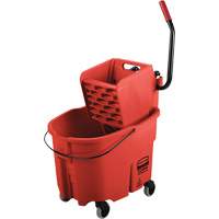 Ensemble de seau pour vadrouille et essoreuse WaveBrake, Pression lat&eacute;rale, 8,75 gal. US (35 pintes), Rouge Seaboard Timber Mart