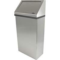 Wall Mounted Waste Receptacle, Stainless Steel, 13.2 US gal. Seaboard Timber Mart
